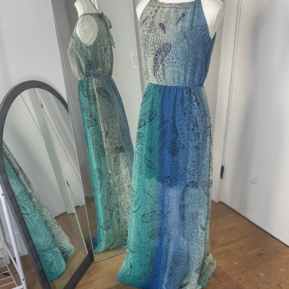 Paisley Maxi 🚨BOGO 50% OFF - Halter Dress - 2010s - Boho Festival - NWT